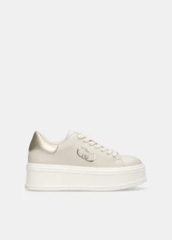 Sneakers platform in pelle