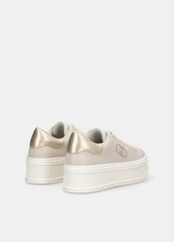 Sneakers platform in pelle