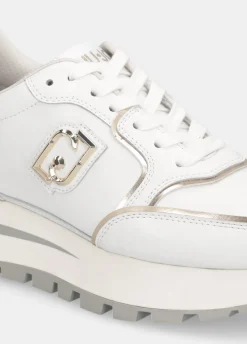 Sneakers platform in pelle