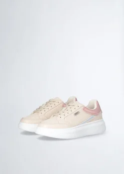 Sneakers platform in shiny mesh