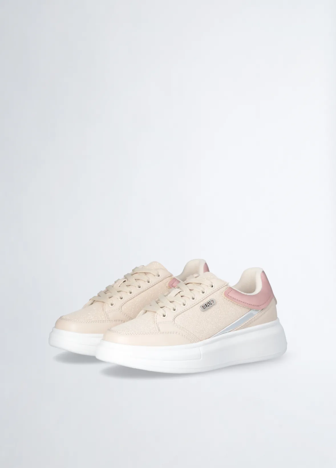 Sneakers platform in shiny mesh