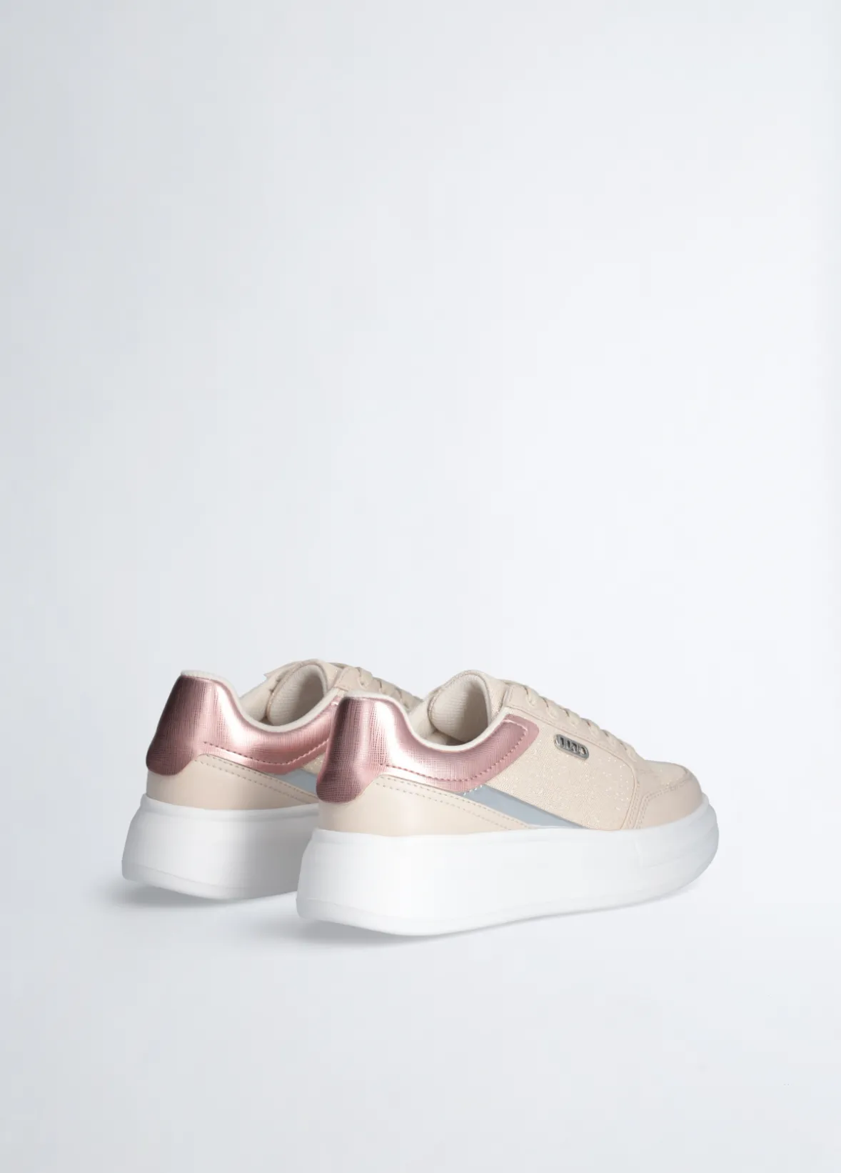 Sneakers platform in shiny mesh