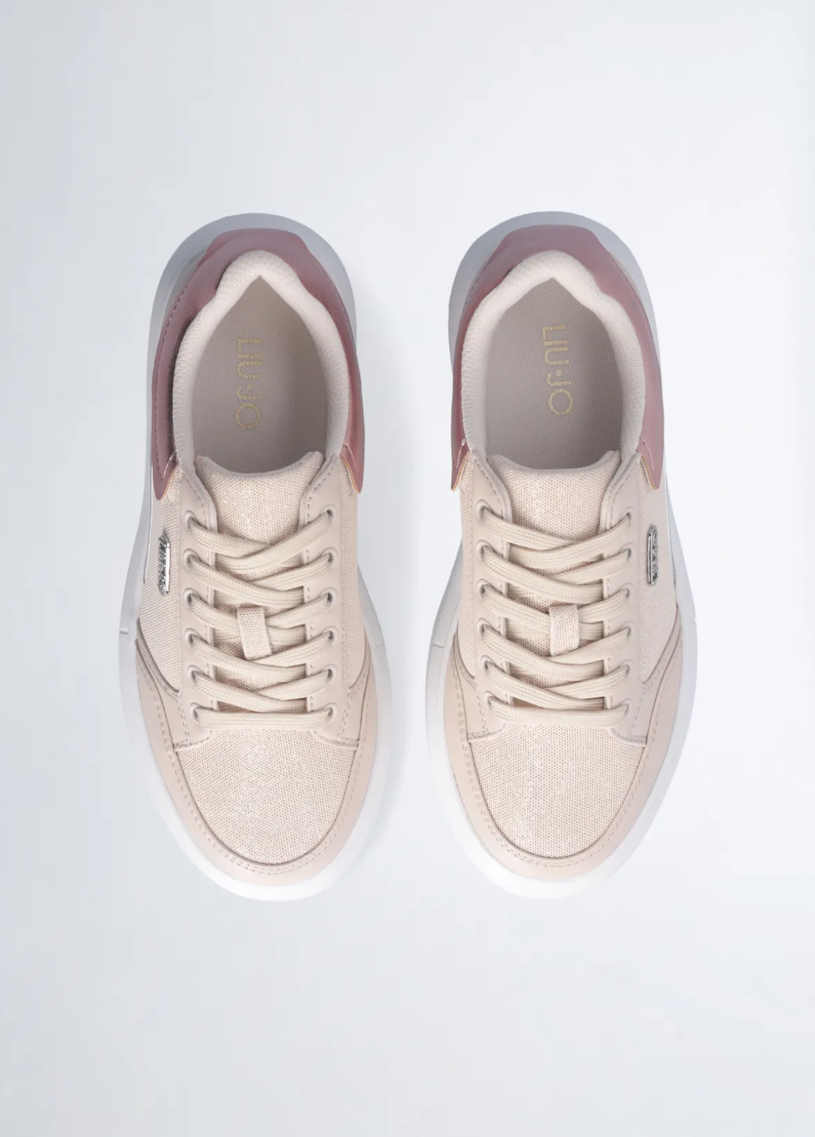 Sneakers platform in shiny mesh