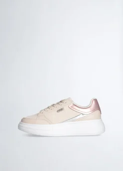 Sneakers platform in shiny mesh