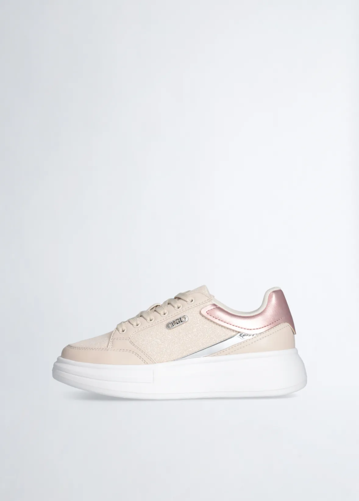 Sneakers platform in shiny mesh