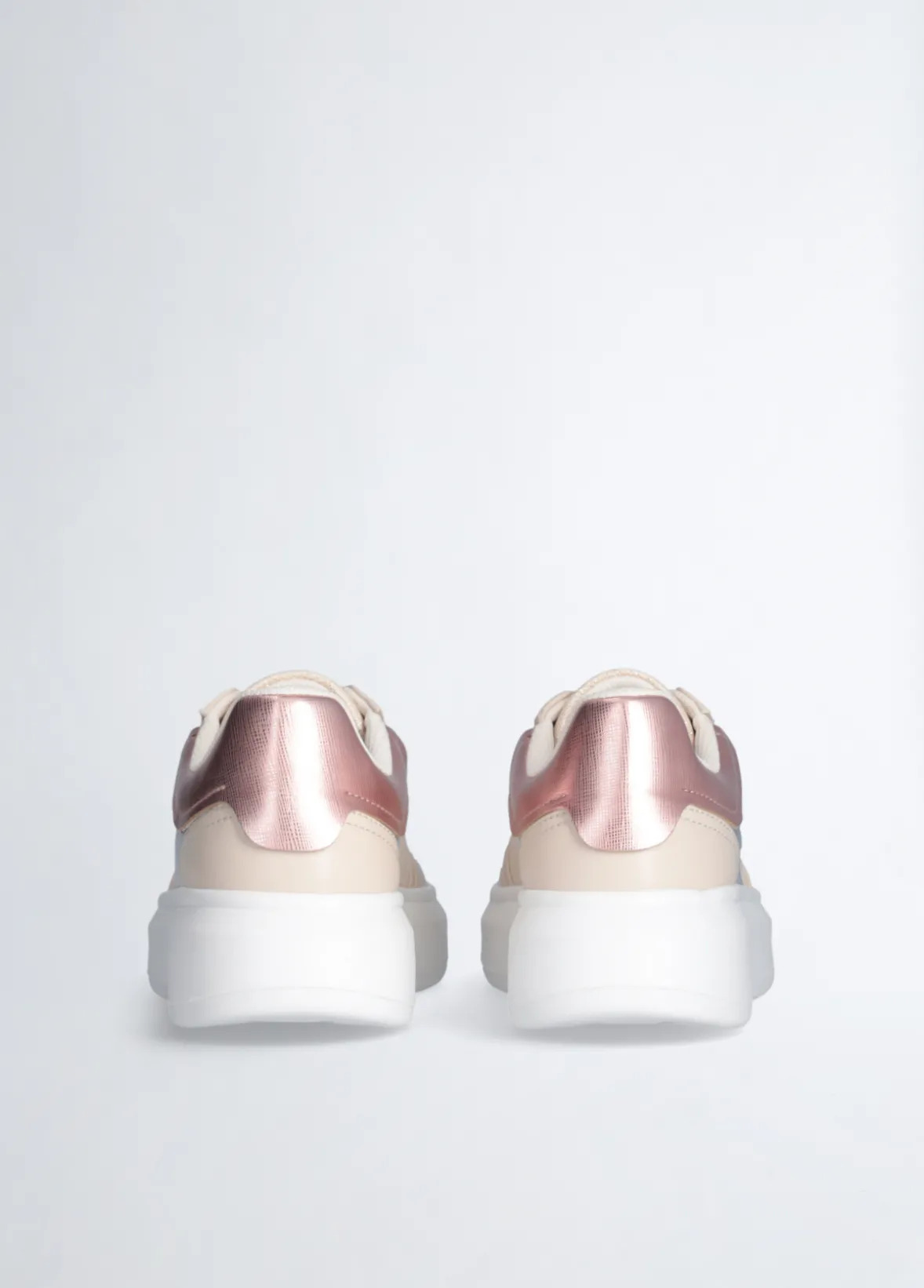 Sneakers platform in shiny mesh