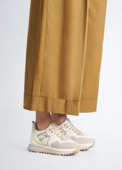 Sneakers platform in suede e mesh