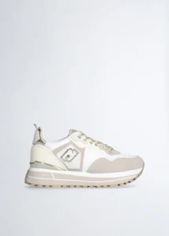 Sneakers platform in suede e mesh
