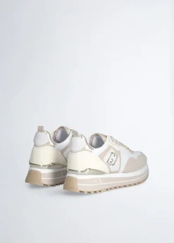 Sneakers platform in suede e mesh