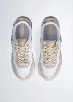 Sneakers platform in suede e mesh