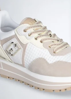 Sneakers platform in suede e mesh