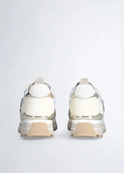 Sneakers platform in suede e mesh