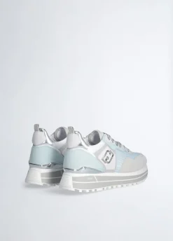 Sneakers platform in suede e mesh