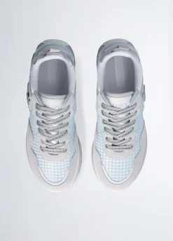 Sneakers platform in suede e mesh