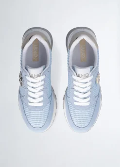 Sneakers platform in suede e mesh