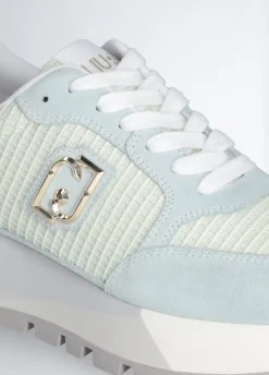 Sneakers platform in suede e mesh