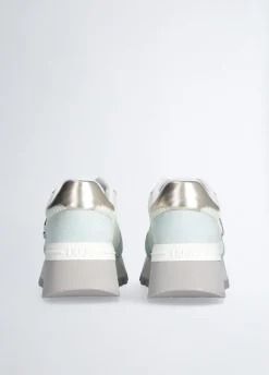 Sneakers platform in suede e mesh