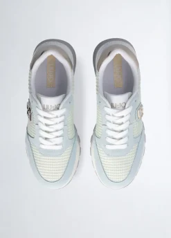 Sneakers platform in suede e mesh