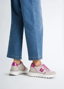 Sneakers platform in suede e nylon