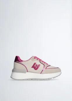 Sneakers platform in suede e nylon