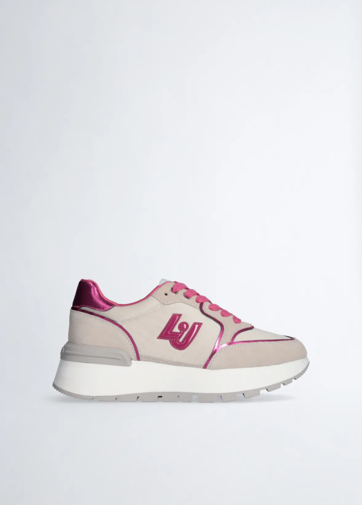 Sneakers platform in suede e nylon