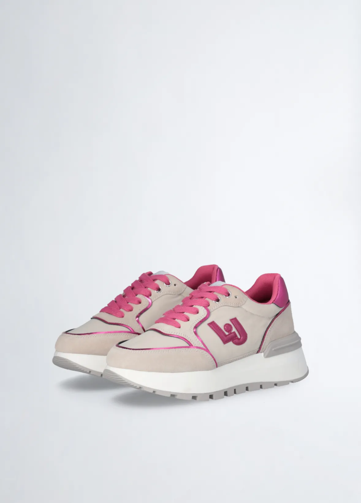 Sneakers platform in suede e nylon