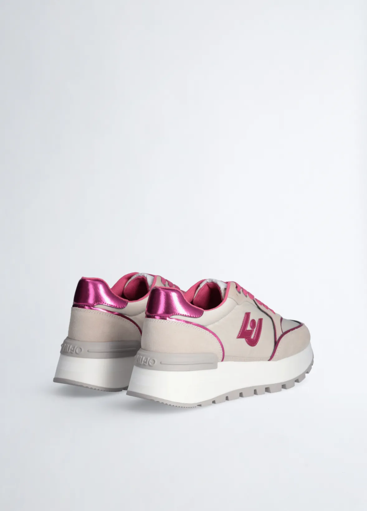 Sneakers platform in suede e nylon