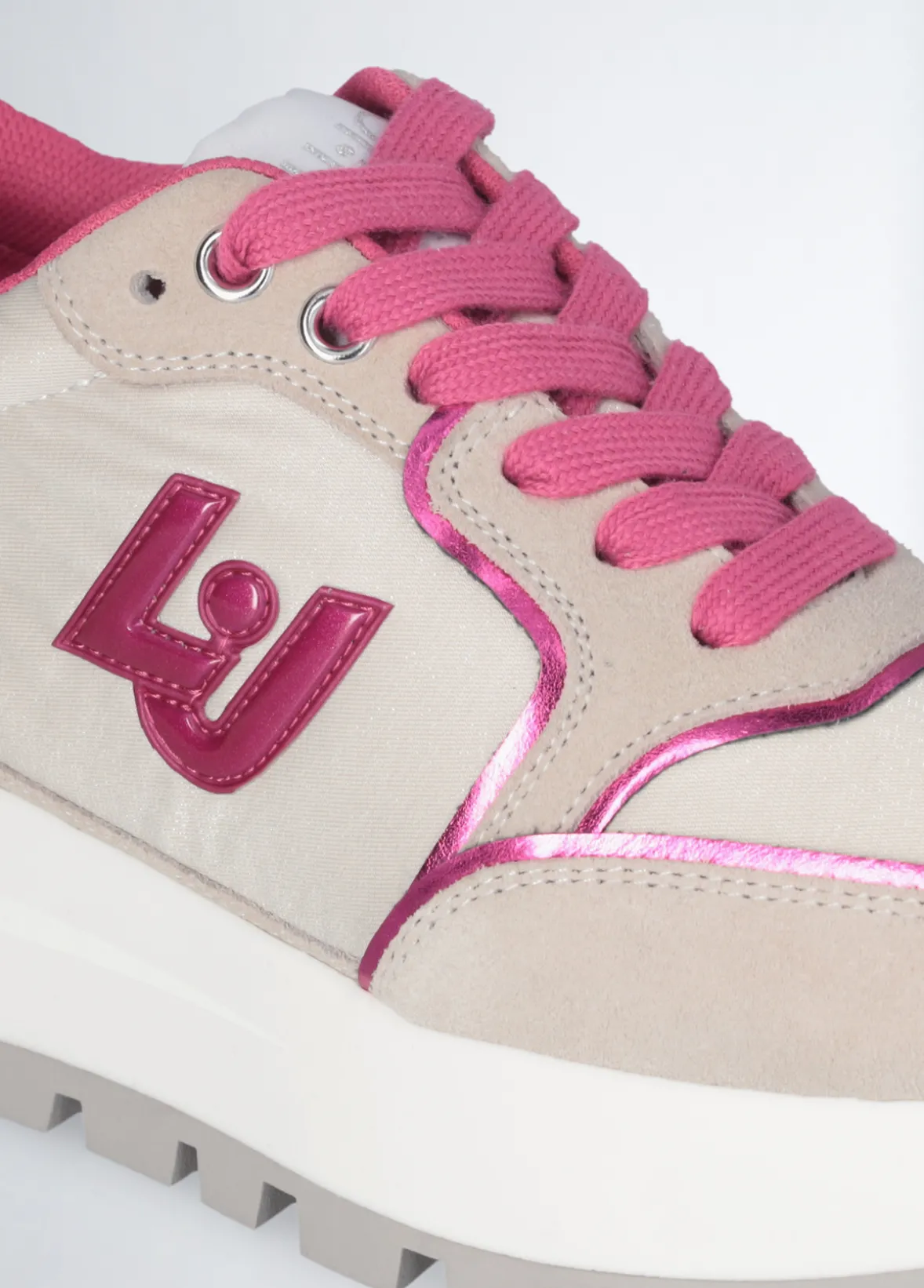 Sneakers platform in suede e nylon