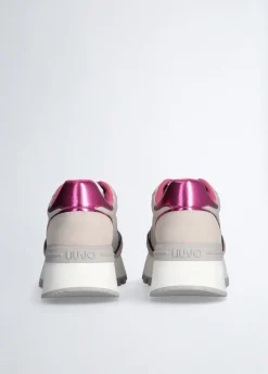 Sneakers platform in suede e nylon