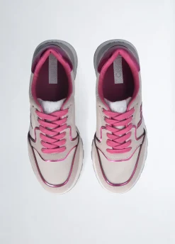 Sneakers platform in suede e nylon
