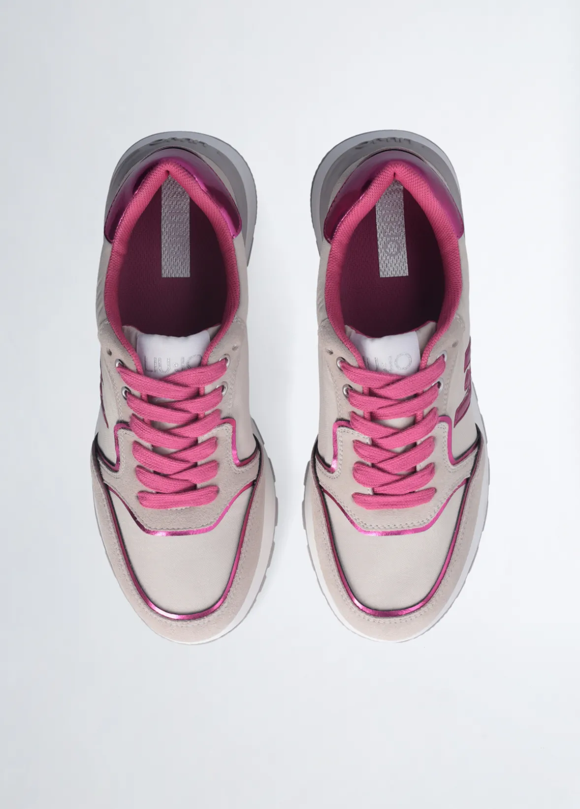 Sneakers platform in suede e nylon