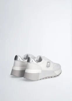 Sneakers platform in suede e mesh