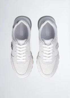 Sneakers platform in suede e mesh