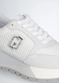 Sneakers platform in suede e mesh