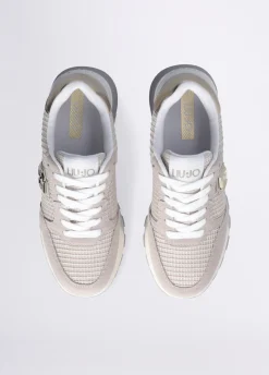 Sneakers platform in suede e mesh