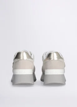 Sneakers platform in suede e mesh