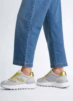 Sneakers platform in suede e nylon
