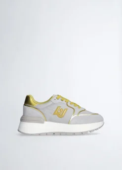 Sneakers platform in suede e nylon