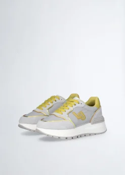 Sneakers platform in suede e nylon