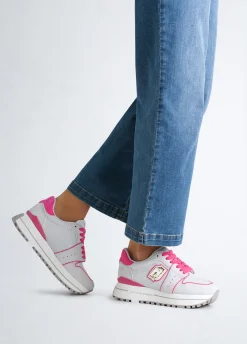 Sneakers platform in suede e mesh