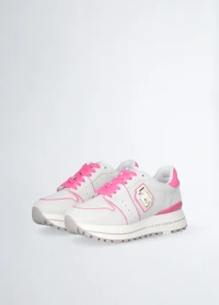 Sneakers platform in suede e mesh