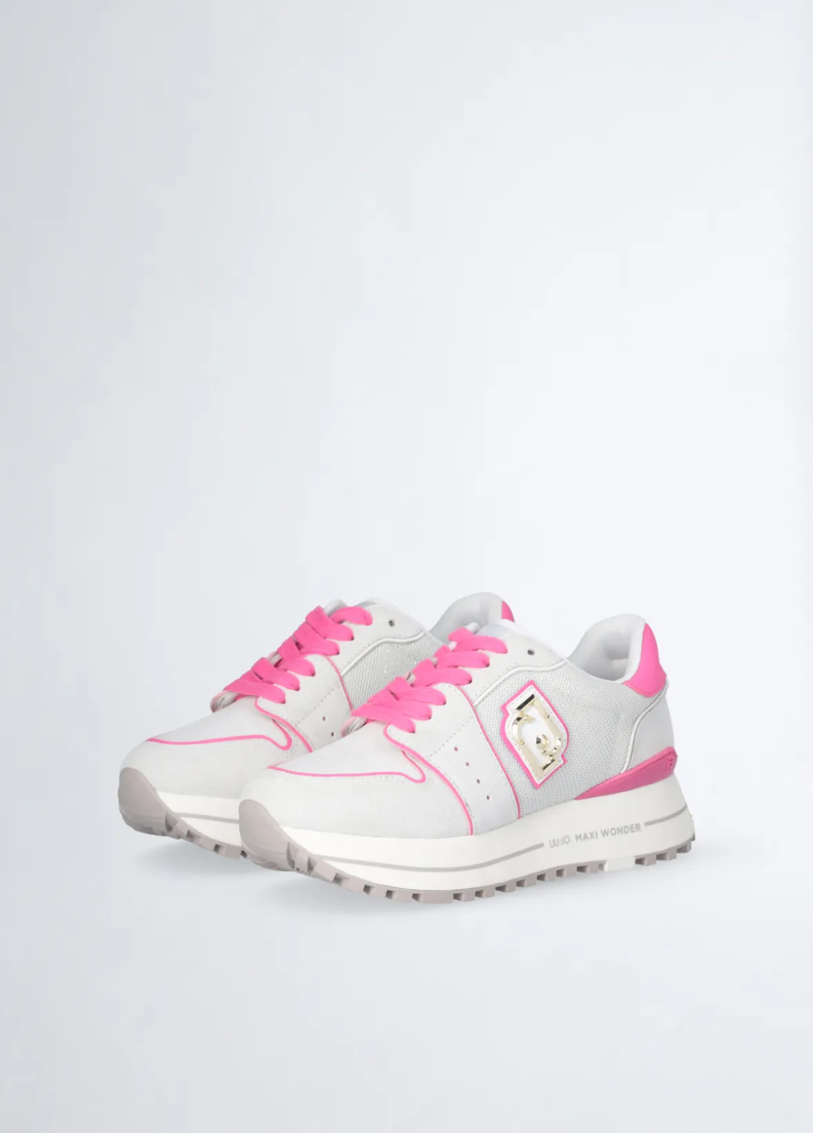 Sneakers platform in suede e mesh
