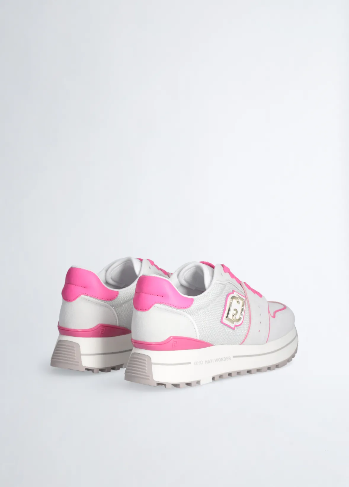 Sneakers platform in suede e mesh