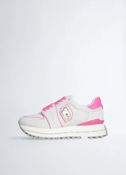 Sneakers platform in suede e mesh
