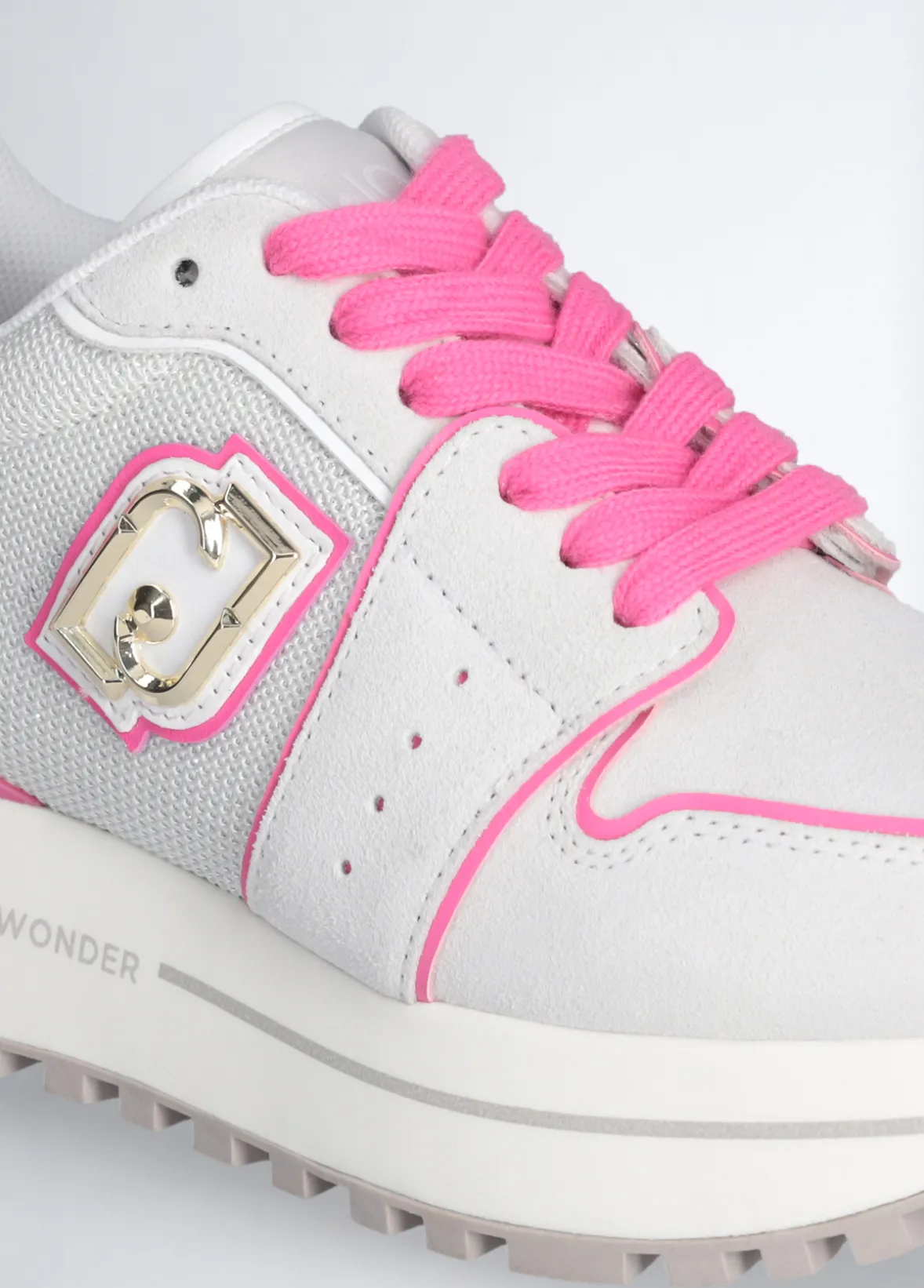Sneakers platform in suede e mesh