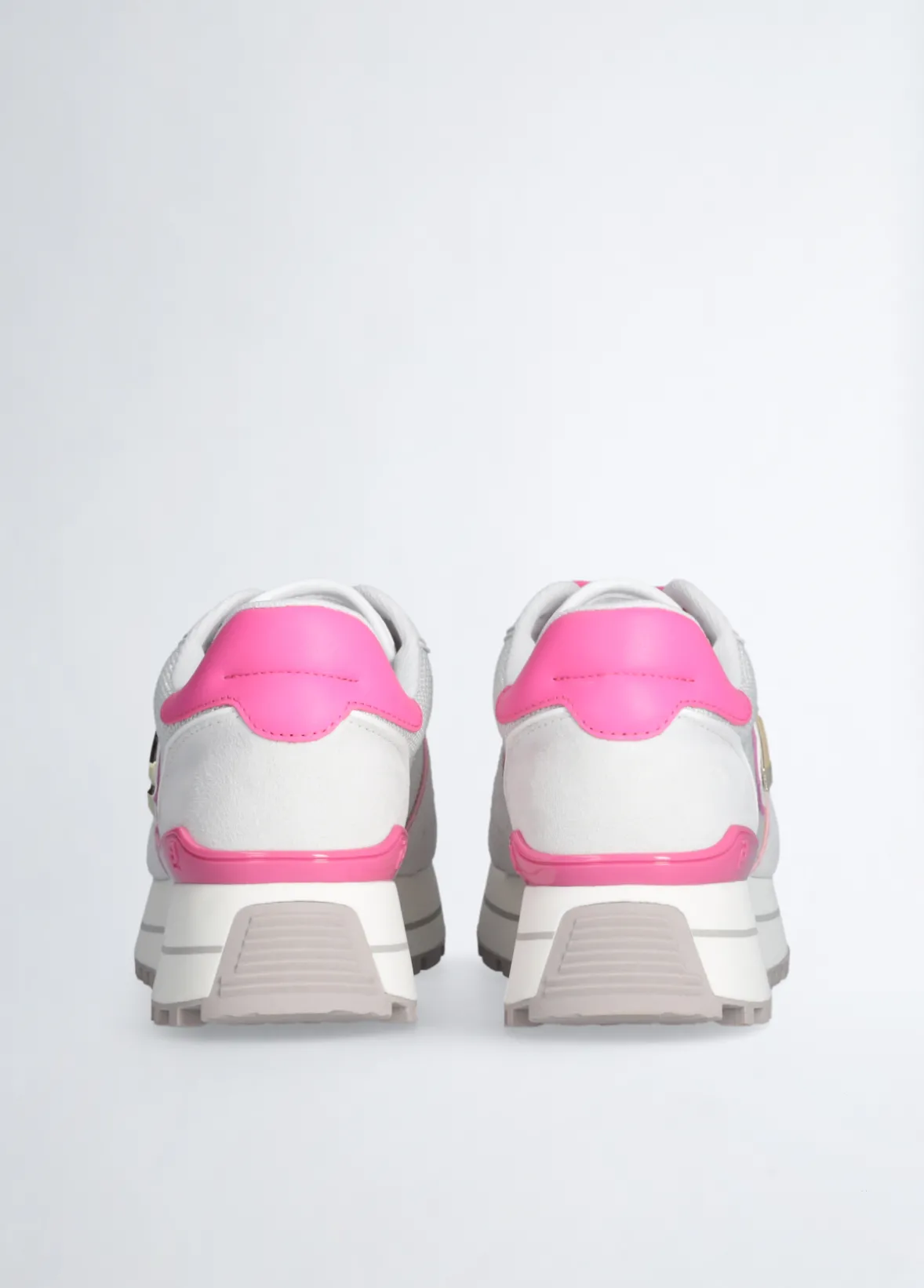 Sneakers platform in suede e mesh