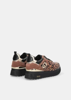 Sneakers platform in vernice animalier