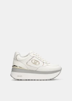 Sneakers super platform in pelle