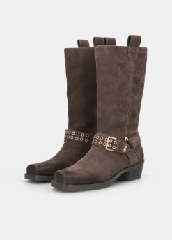 Stivali texani in suede