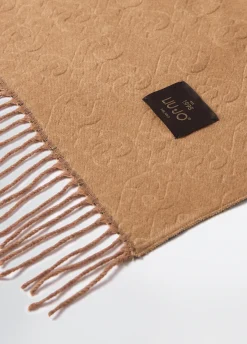 Stola jacquard con logo